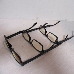 Lot of 3 Black Eyekeeper Rectangular Blue Light Filter Computer Glasses +2.25